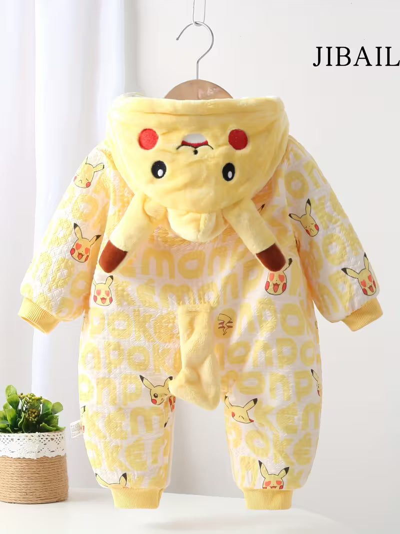 Balaca Qızlar üçün Qışlıq İsti Başlıqlı Kombinezon – Yumşaq & Rahat