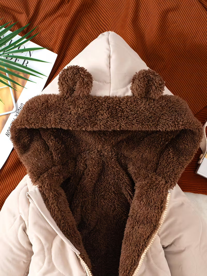 Catasy Bej Qışlıq Körpə Jumpsuit – İsti, Fermuarlı və Rahat Romper