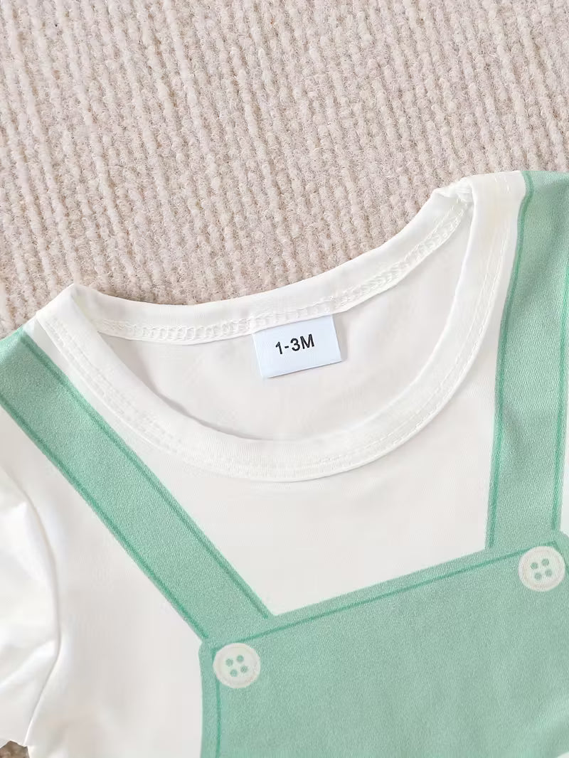 1 Parça Körpə Oğlan Geyimi – Yumşaq və Rahat, Kiçik Fil Printli, Asan Bez Dəyişikliyi, Yaz/Payız üçün İdeal”