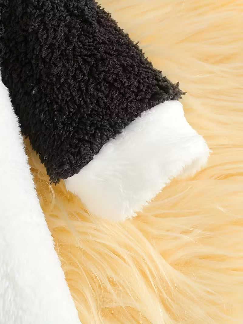 Körpə Qız Jumpsuit – İsti Fleece, Kapüşonlu, Fermuarlı, Uzun Qol, Cepli, Payız/Qış Açıq Hava Üçün Şirin və Rahat