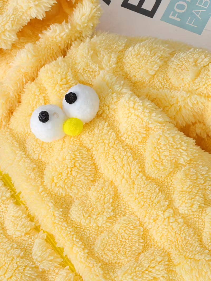 Qızlar üçün İki Tərəfli Flis İsti Bodysuit – Payız & Qış üçün Rahat Seçim