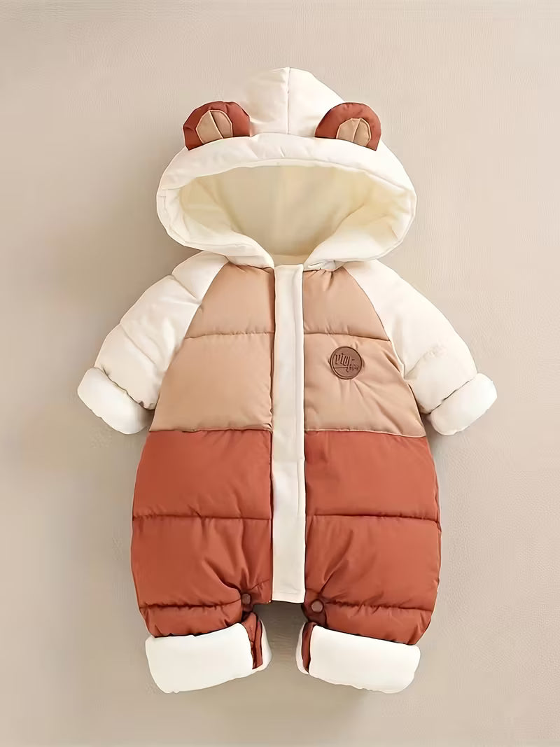 Körpələr üçün Qışlıq Qar Kostyumu – Şirin Ayı Dəsti, Yeni Doğulmuşlar üçün İstilik Saxlayan Kapüşonlu Kombinezon, Palto və Şalvar Dəsti, Şapka və Əlcək Hədiyyə İdeyası (Halloween & Yeni İl üçün)