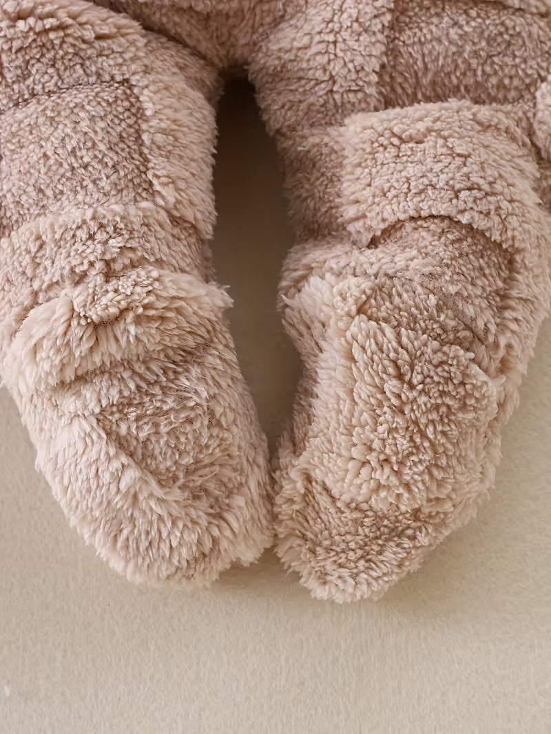 Uşaq Oğlan Üçün Qış Onesie – Kapüşonlu Yumşaq Romper, İsti və Rahat