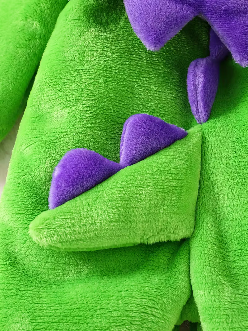 Körpə Qızlar üçün Dinozavr Başlıqlı Yumşaq Romper – Payız & Qış üçün Şirin Seçim