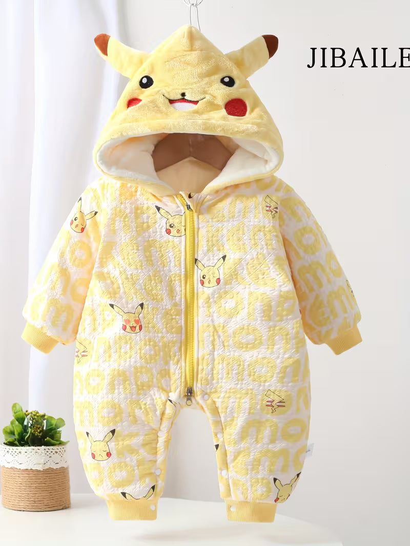 Balaca Qızlar üçün Qışlıq İsti Başlıqlı Kombinezon – Yumşaq & Rahat