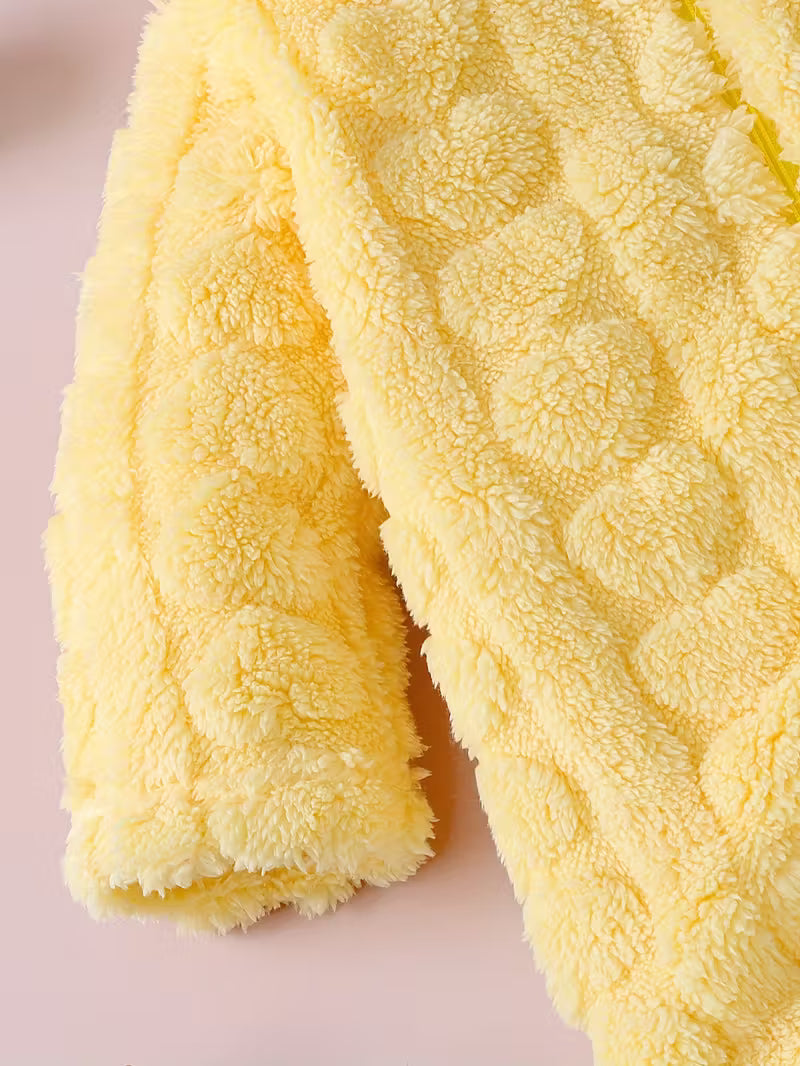 Qızlar üçün İki Tərəfli Flis İsti Bodysuit – Payız & Qış üçün Rahat Seçim