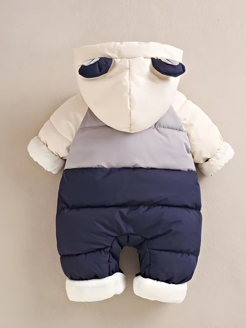 Körpələr üçün Qışlıq Qar Kostyumu – Şirin Ayı Dəsti, Yeni Doğulmuşlar üçün İstilik Saxlayan Kapüşonlu Kombinezon, Palto və Şalvar Dəsti, Şapka və Əlcək Hədiyyə İdeyası (Halloween & Yeni İl üçün)