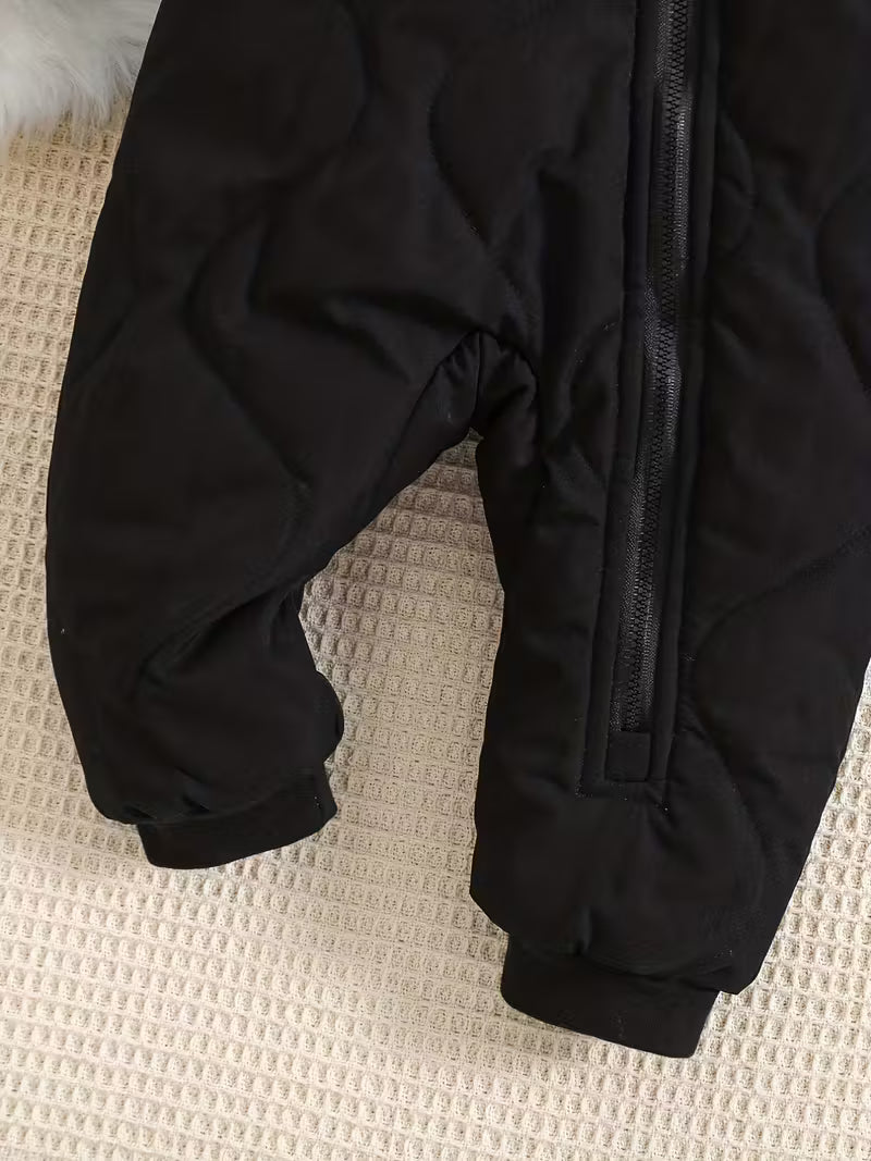 Körpə Üçün Qalınlaşdırılmış Romper – Payız/Qış Açıq Hava Geyimi, Fliis Astarlı