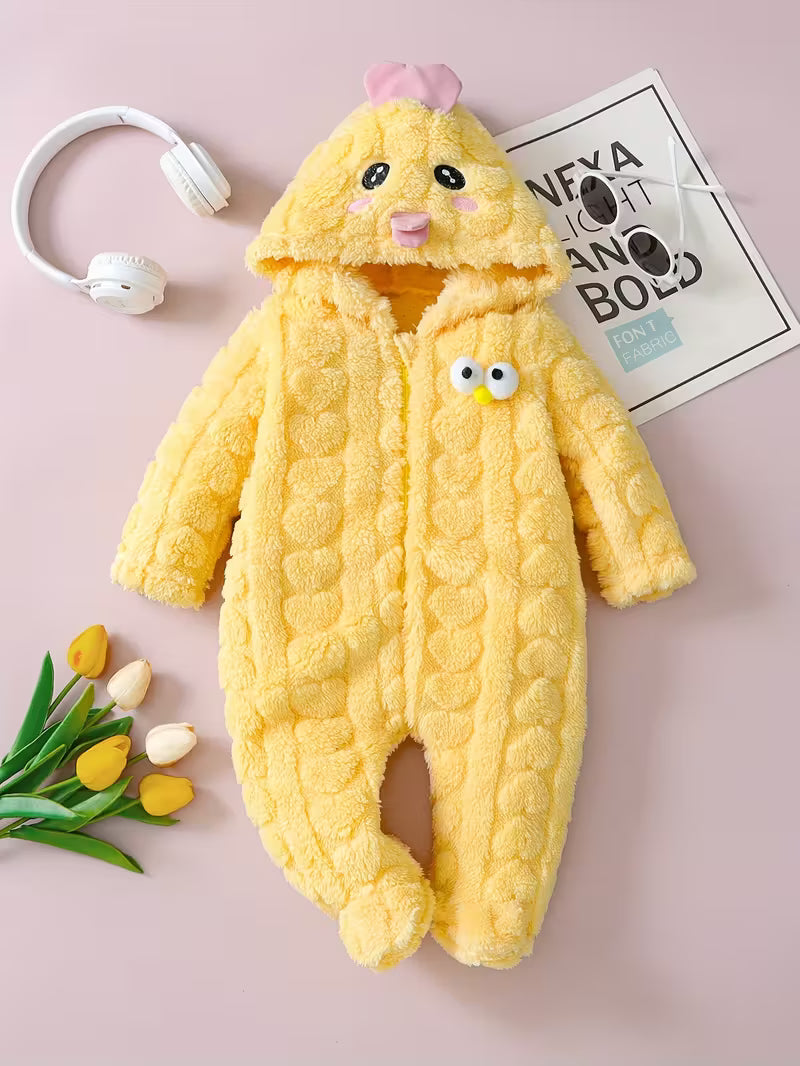 Qızlar üçün İki Tərəfli Flis İsti Bodysuit – Payız & Qış üçün Rahat Seçim