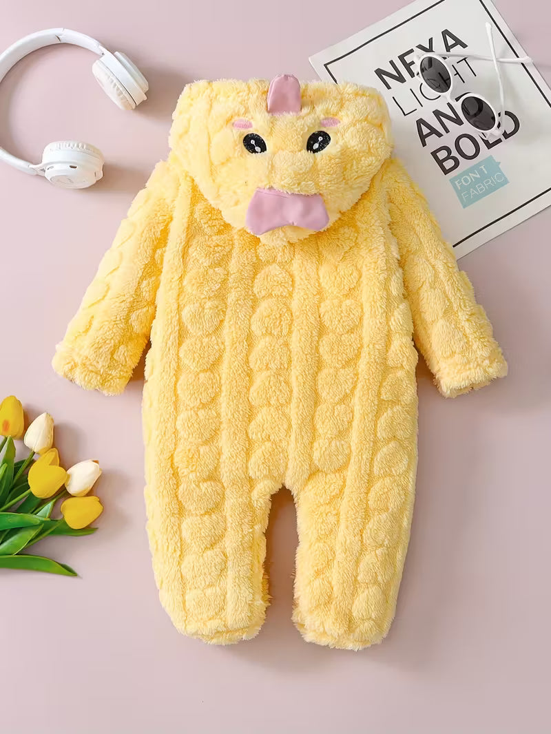 Qızlar üçün İki Tərəfli Flis İsti Bodysuit – Payız & Qış üçün Rahat Seçim