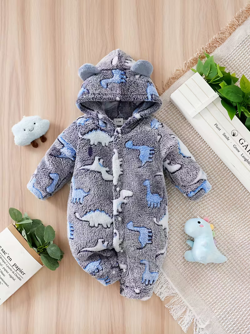 Körpə Dinosaur, İsti, Kapüşonlu, Fermuarlı, Şirin və Rahat