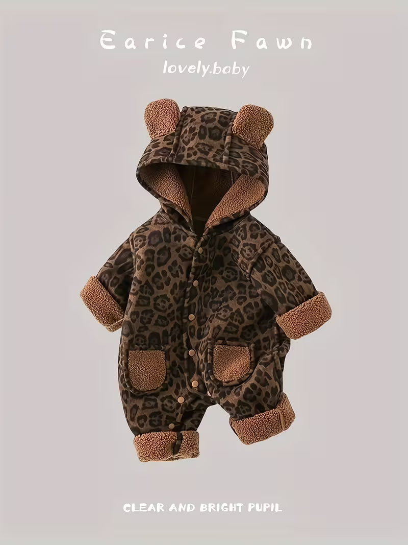 Qız Uşaqları üçün Şirin Heyvan Başlıqlı Qışlıq Kombinezon – İsti & Fotoşəkillər üçün İdeal