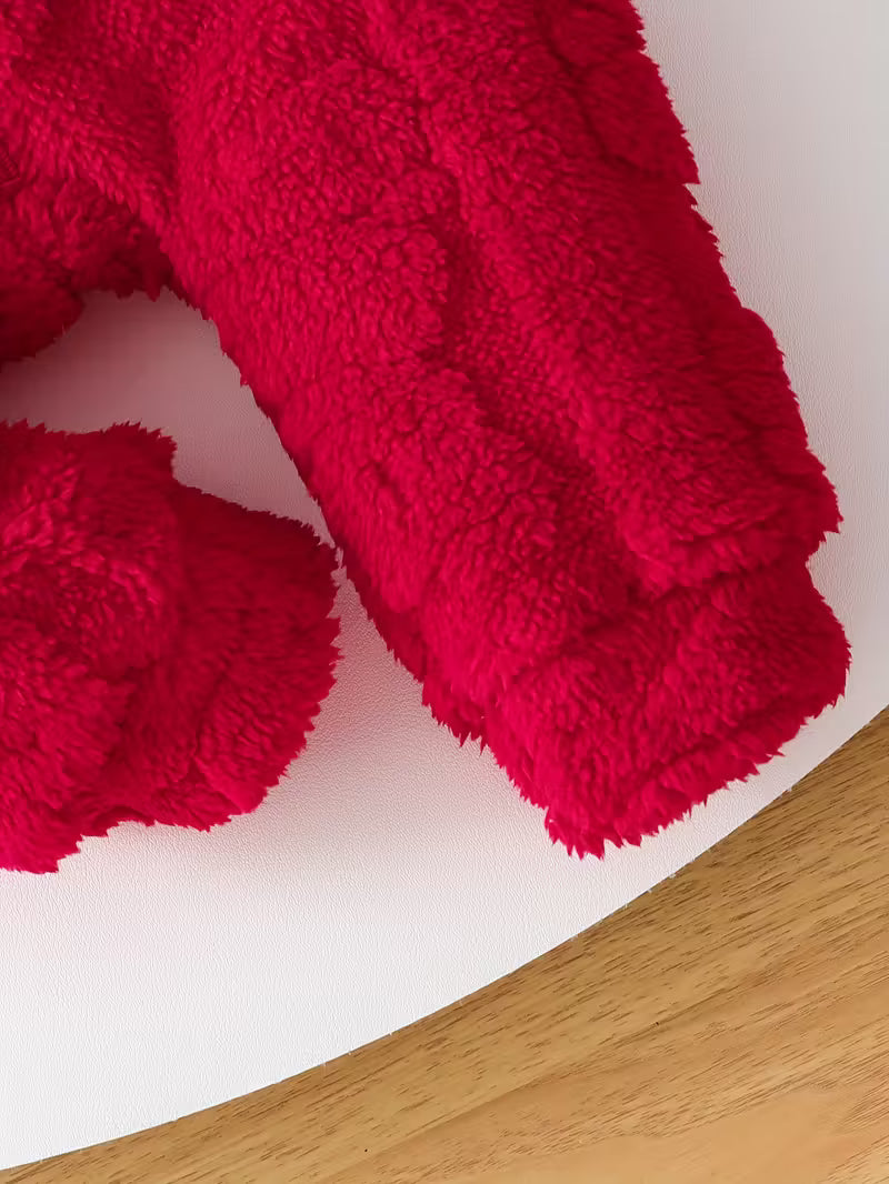 Körpələr üçün Qışlıq Plüş Geyik Başlıqlı Kombinezon – İsti & Milad Fotoşəkilləri üçün İdeal