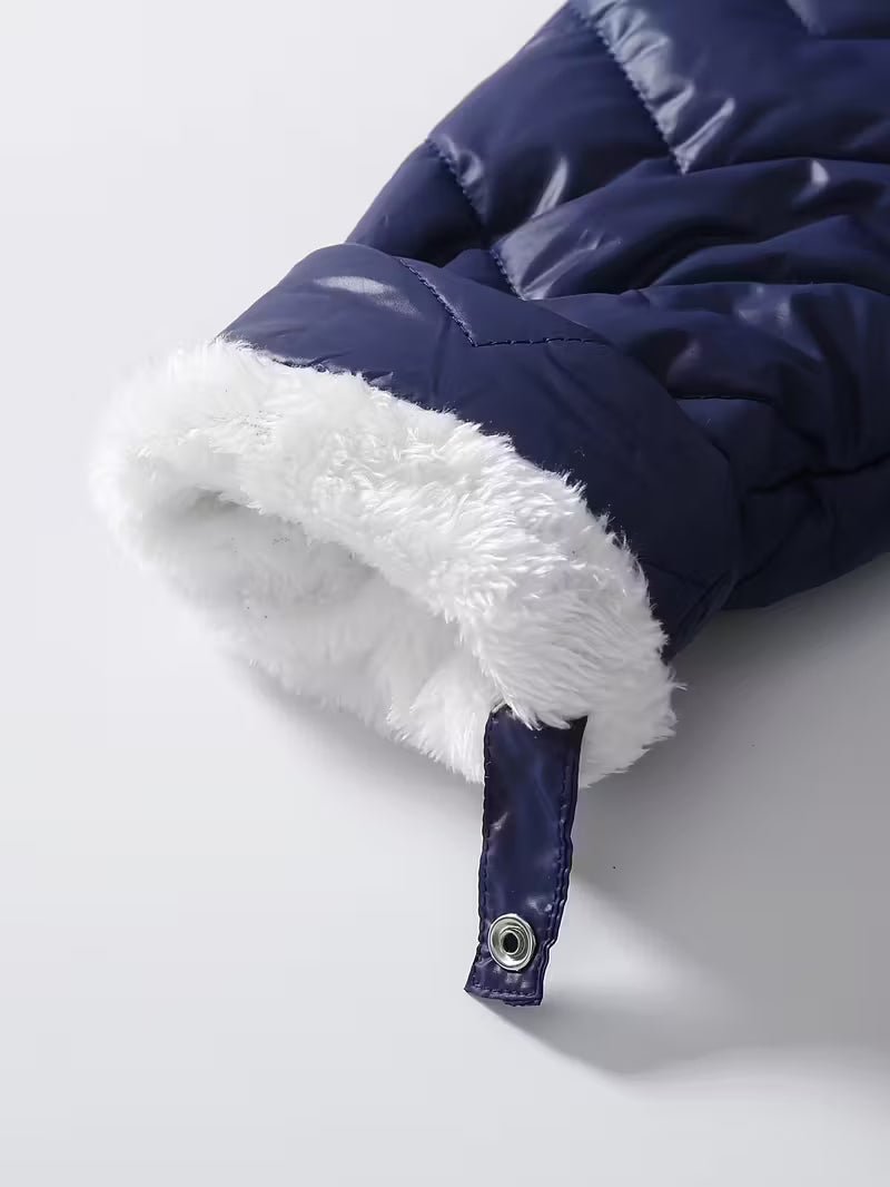 Qız Uşaqları üçün Yumşaq Fleece Astarlı Uzunqol Bodisi – Şirin Ayı Dizaynlı Kapüşonlu