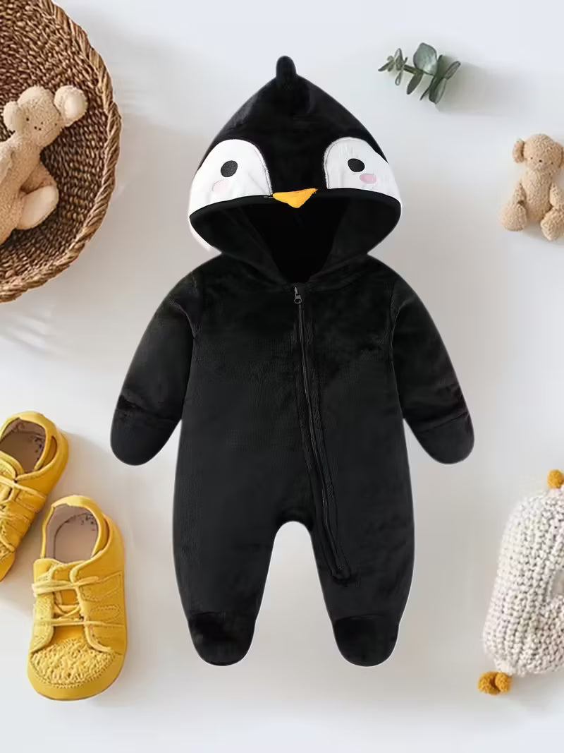 Körpə Qız üçün Qış  Kapüşonlu, Fermuarlı, Bayramlar və Açıq Hava Üçün İsti və Rahat