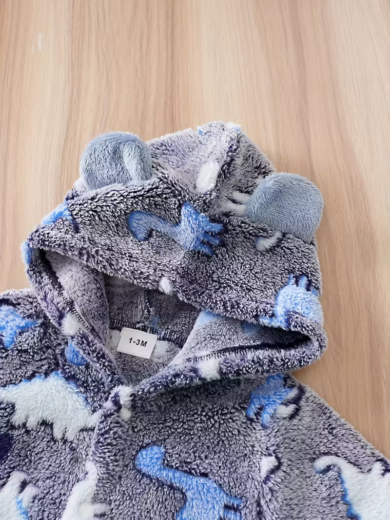 Körpə Dinosaur, İsti, Kapüşonlu, Fermuarlı, Şirin və Rahat