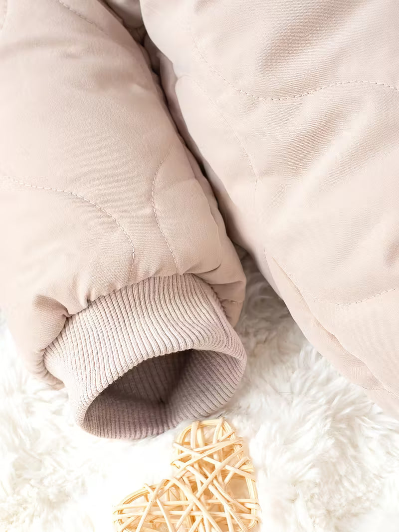 Catasy Bej Qışlıq Körpə Jumpsuit – İsti, Fermuarlı və Rahat Romper