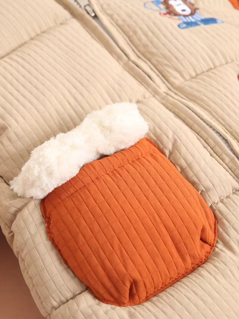 Rahat və Şirin Karikatura Naxışlı Kapüşonlu Uzunqollu