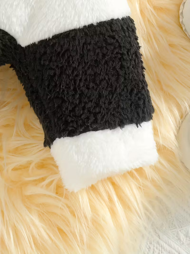 Körpə Qız Jumpsuit – İsti Fleece, Kapüşonlu, Fermuarlı, Uzun Qol, Cepli, Payız/Qış Açıq Hava Üçün Şirin və Rahat