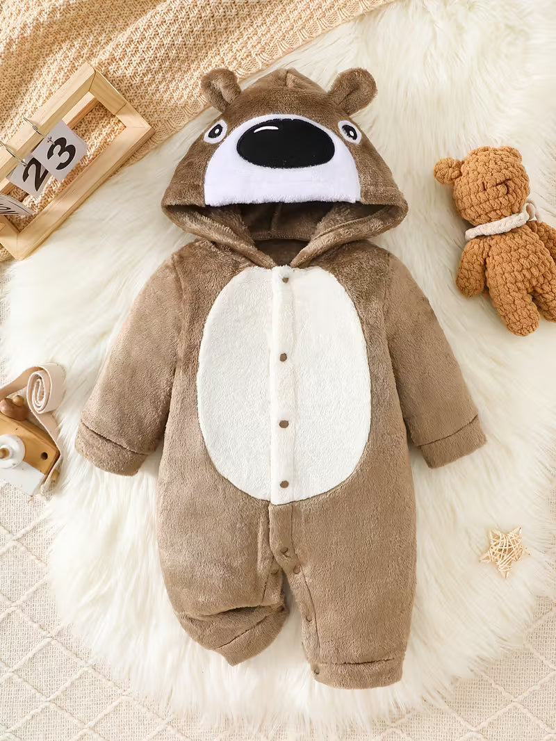 Körpələr üçün Yumşaq Ayı Jumpsuit – İsti, Rahat və Cinsiyyət-Neutral Qış Geyimi