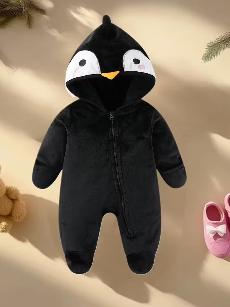 Körpə Qız üçün Qış  Kapüşonlu, Fermuarlı, Bayramlar və Açıq Hava Üçün İsti və Rahat