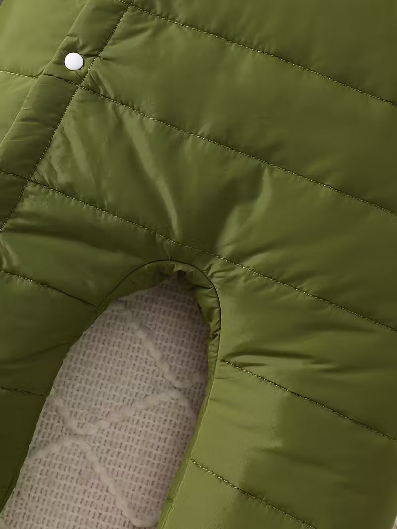 Körpə Qış Jumpsuit Yumşaq, İsti, Kapüşonlu, Fermuarlı, Elastik Manşetli, Açıq Hava Üçün