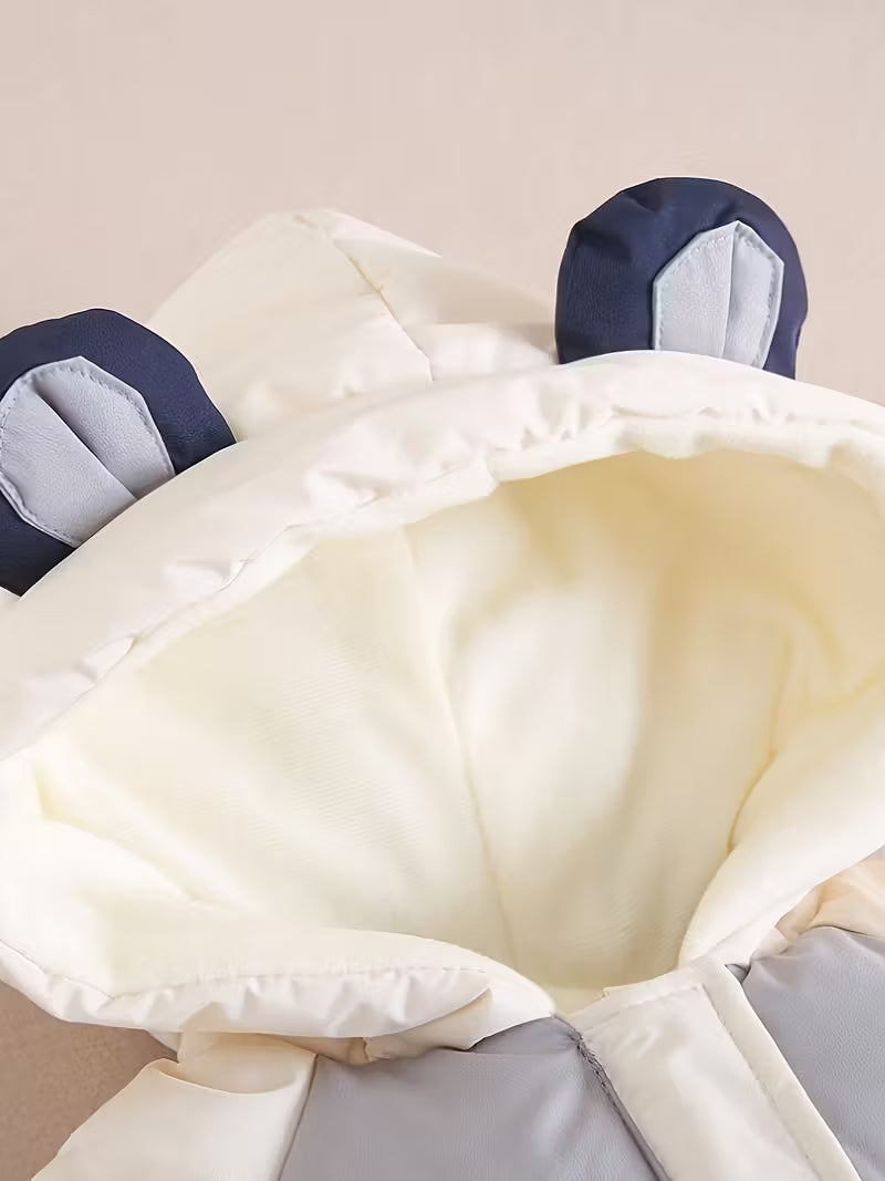 Körpələr üçün Qışlıq Qar Kostyumu – Şirin Ayı Dəsti, Yeni Doğulmuşlar üçün İstilik Saxlayan Kapüşonlu Kombinezon, Palto və Şalvar Dəsti, Şapka və Əlcək Hədiyyə İdeyası (Halloween & Yeni İl üçün)