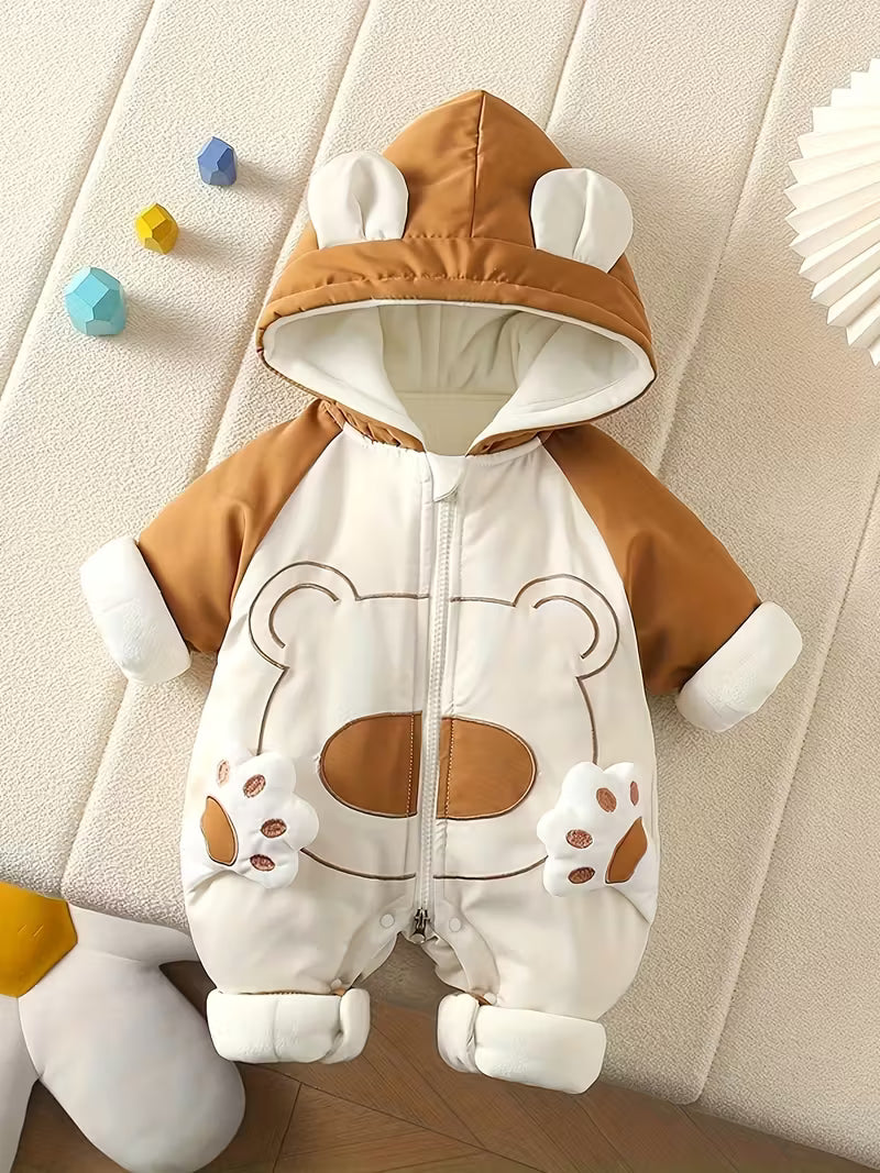 1 ədəd Payız/Qış Qalın Bear Paw Ears Kapüşonlu Sweatshirt – Açıq Hava Üçün Yeni Kolleksiya