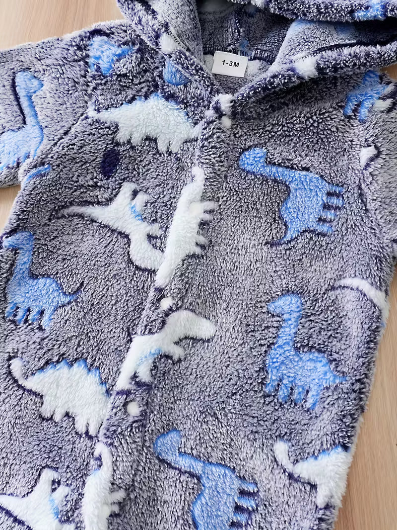 Körpə Dinosaur, İsti, Kapüşonlu, Fermuarlı, Şirin və Rahat