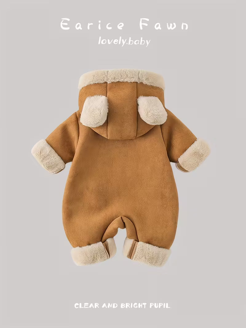 Körpələr üçün Polar Astarlı Qışlıq Uzunqol Romper – İsti & Dəbli Seçim