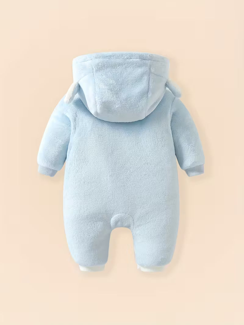 Qız və Oğlan Körpələr üçün Yumşaq Ayı Naxışlı Kombinezon – Payız/Qış üçün İdeal