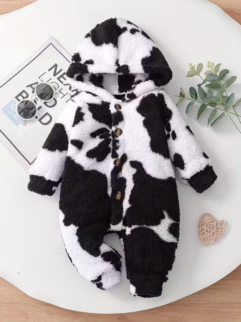 Oğlanlar üçün 2-li Qışlıq Plüş Başlıqlı Kombinezon Dəsti – Ayaqqabı & Papaqlı Rahat Seçim