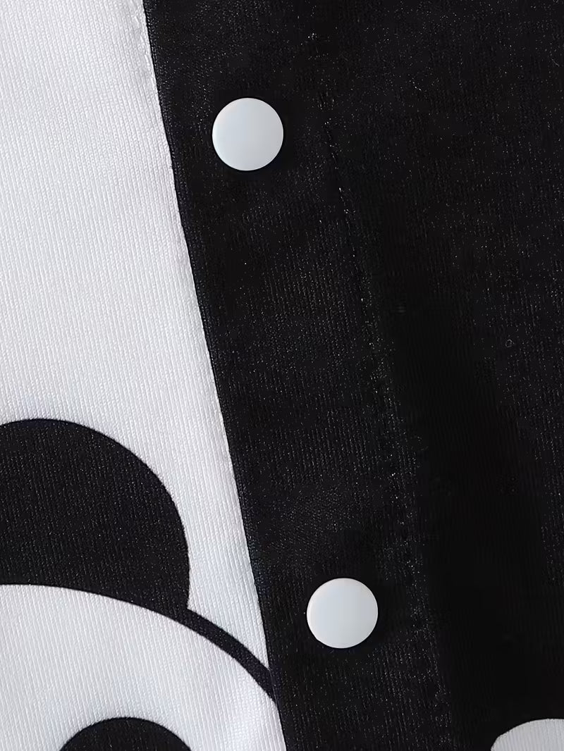 “2-li Dəst: Şirin Panda Naxışlı Rəngli Bodi və Şapka – Açıq Hava üçün İdea