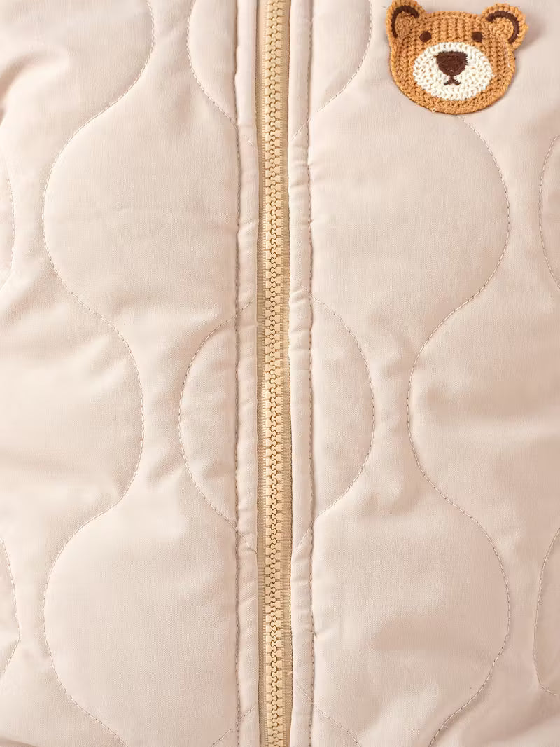 Catasy Bej Qışlıq Körpə Jumpsuit – İsti, Fermuarlı və Rahat Romper