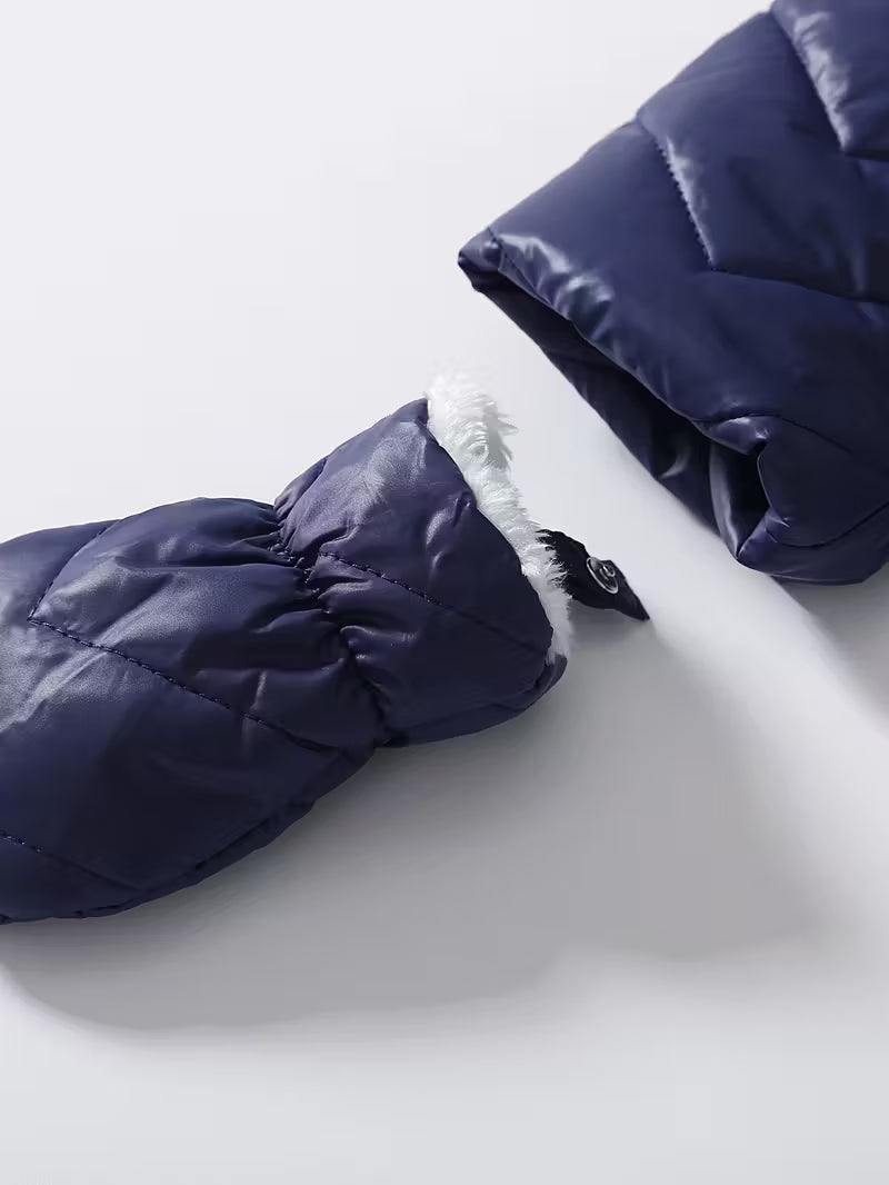 Qız Uşaqları üçün Yumşaq Fleece Astarlı Uzunqol Bodisi – Şirin Ayı Dizaynlı Kapüşonlu