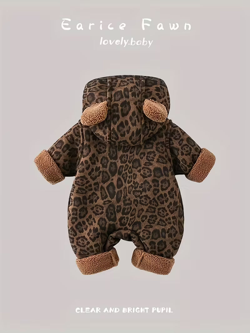 Qız Uşaqları üçün Şirin Heyvan Başlıqlı Qışlıq Kombinezon – İsti & Fotoşəkillər üçün İdeal