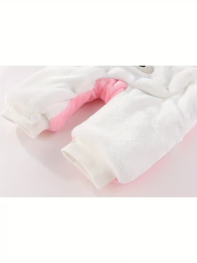 Ay Körpələr üçün Qışlıq Yumşaq Kapüşonlu Romper – Milad & Bayramlar üçün İdeal