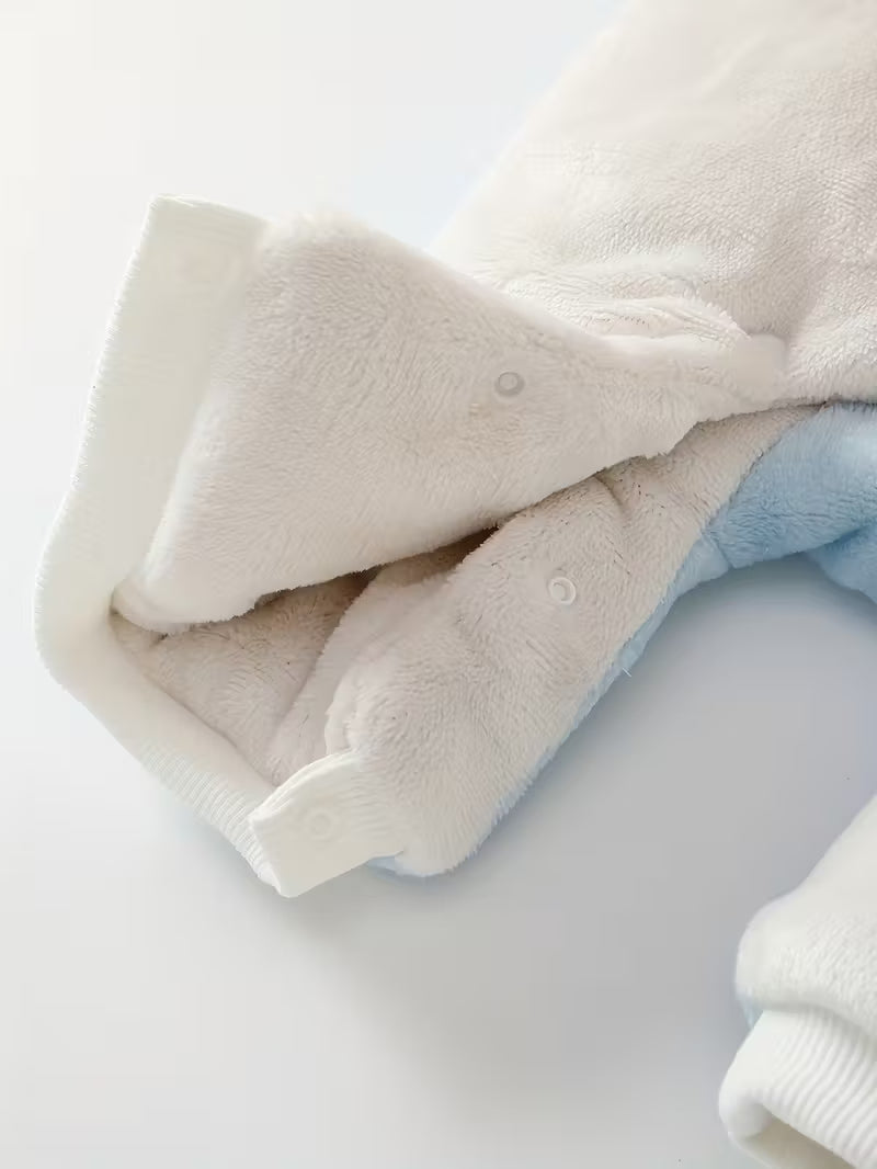 Qız və Oğlan Körpələr üçün Yumşaq Ayı Naxışlı Kombinezon – Payız/Qış üçün İdeal