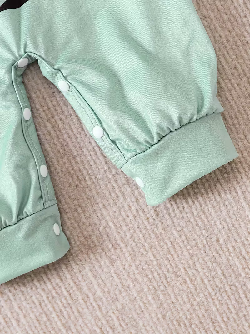 1 Parça Körpə Oğlan Geyimi – Yumşaq və Rahat, Kiçik Fil Printli, Asan Bez Dəyişikliyi, Yaz/Payız üçün İdeal”