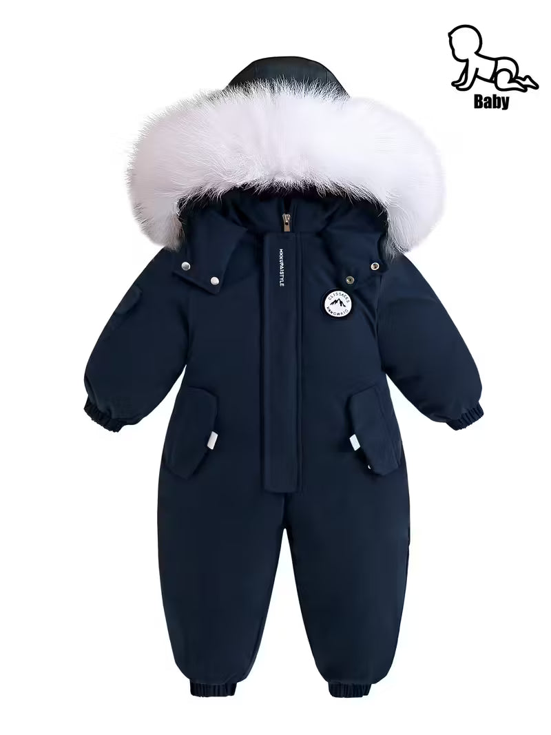 Körpələr üçün Qalın Flis Qış Kombinezonu – Açıq Hava üçün, Oğlan və Qız Uşaqları üçün İsti və Davamlı Geyim”