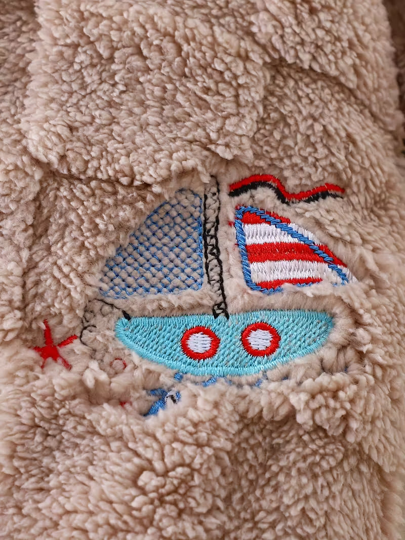 Uşaq Oğlan Üçün Qış Onesie – Kapüşonlu Yumşaq Romper, İsti və Rahat