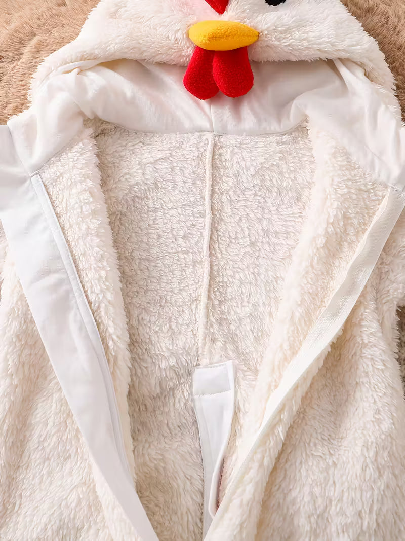 Körpələr üçün Tolo Dovşan & Cücə Kapüşonlu Yumşaq Kombinezon – Qış & Bayramlar üçün İdeal