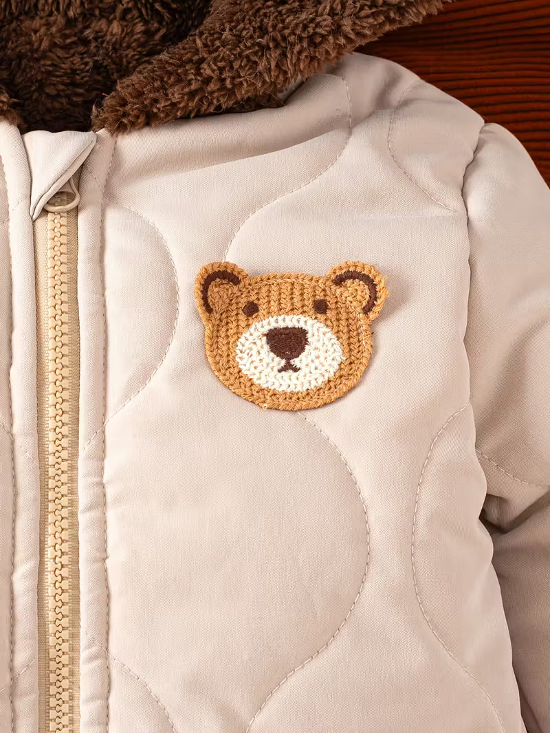 Catasy Bej Qışlıq Körpə Jumpsuit – İsti, Fermuarlı və Rahat Romper