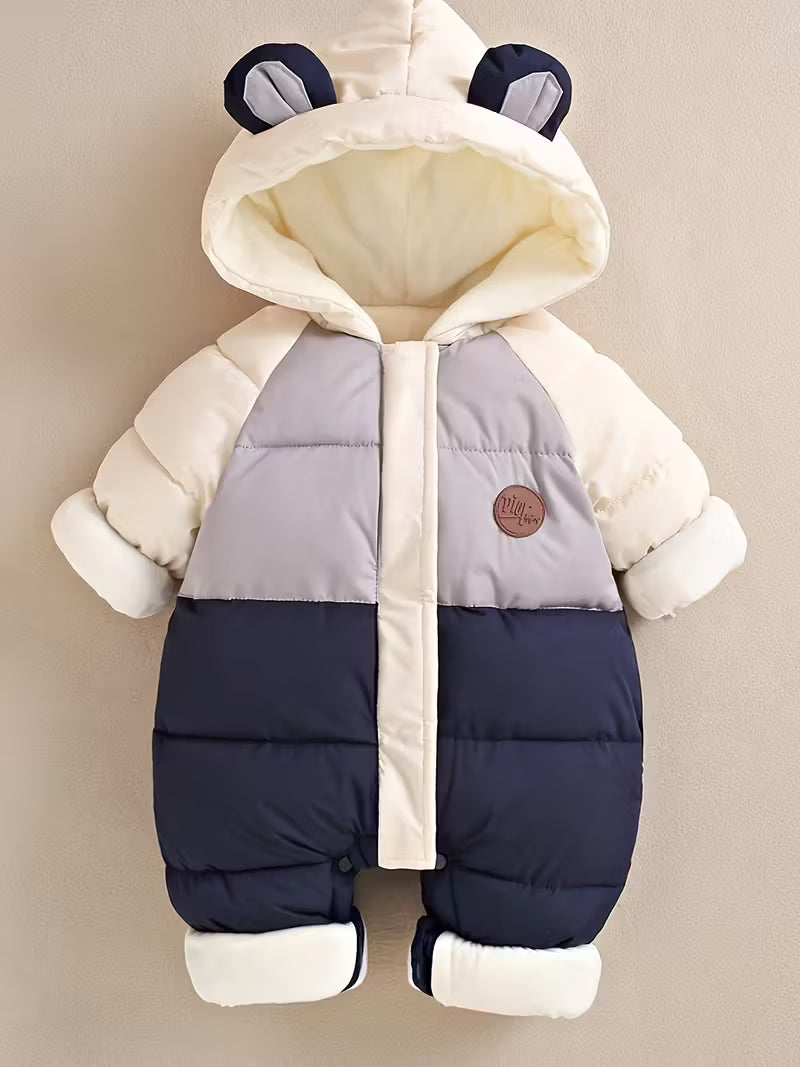 Körpələr üçün Qışlıq Qar Kostyumu – Şirin Ayı Dəsti, Yeni Doğulmuşlar üçün İstilik Saxlayan Kapüşonlu Kombinezon, Palto və Şalvar Dəsti, Şapka və Əlcək Hədiyyə İdeyası (Halloween & Yeni İl üçün)