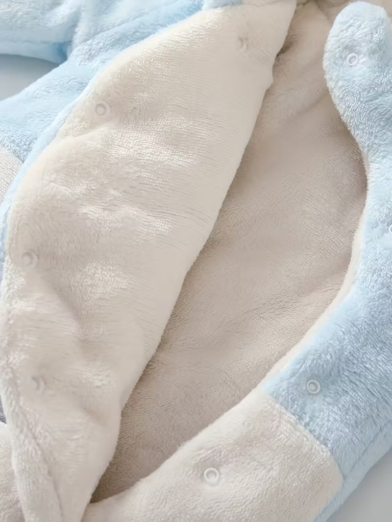 Qız və Oğlan Körpələr üçün Yumşaq Ayı Naxışlı Kombinezon – Payız/Qış üçün İdeal