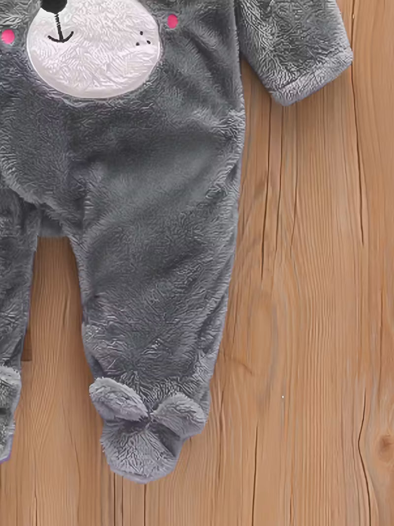 Super İsti Ayı Naxışlı Körpə Kombinezonu – Qışda Rahat və Şirin